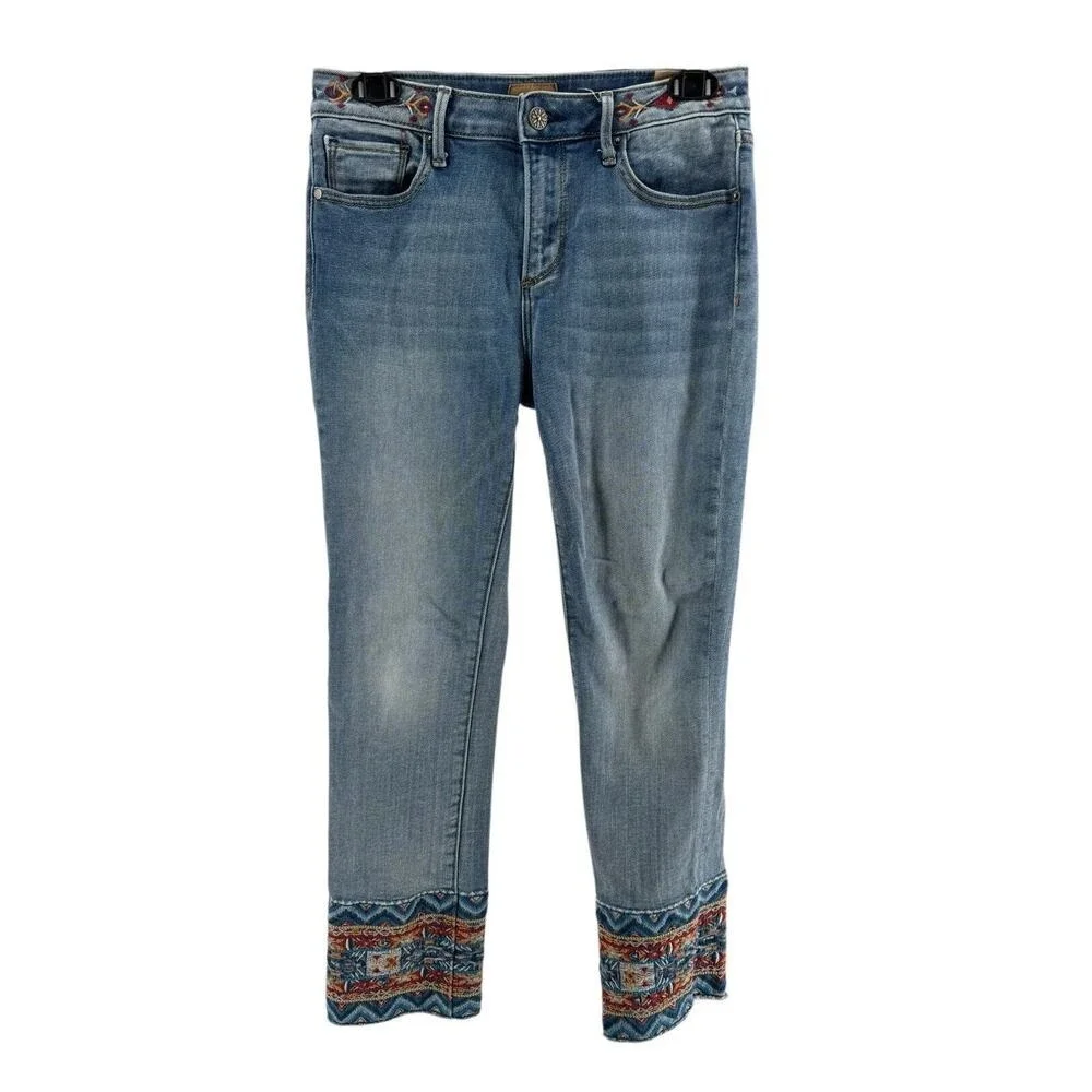 Driftwood Women's Collette Embroidered Straight Leg Jeans Size 26